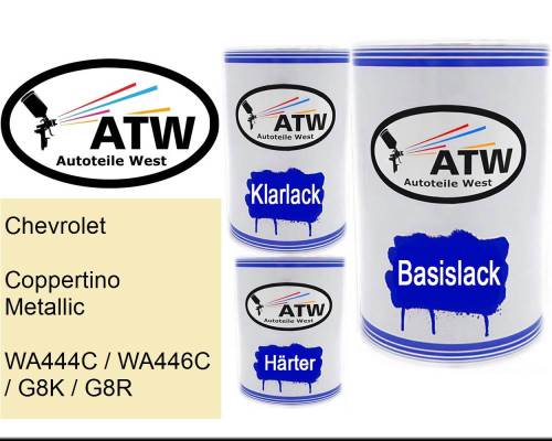 Chevrolet, Coppertino Metallic, WA444C / WA446C / G8K / G8R: 500ml Lackdose + 500ml Klarlack + 250ml Härter - Set, von ATW Autoteile West.